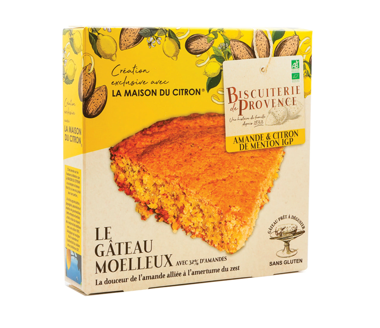 Biscuiterie de Provence Organic Menton Lemon Almond Cake, Gluten Free, 8.5 oz.