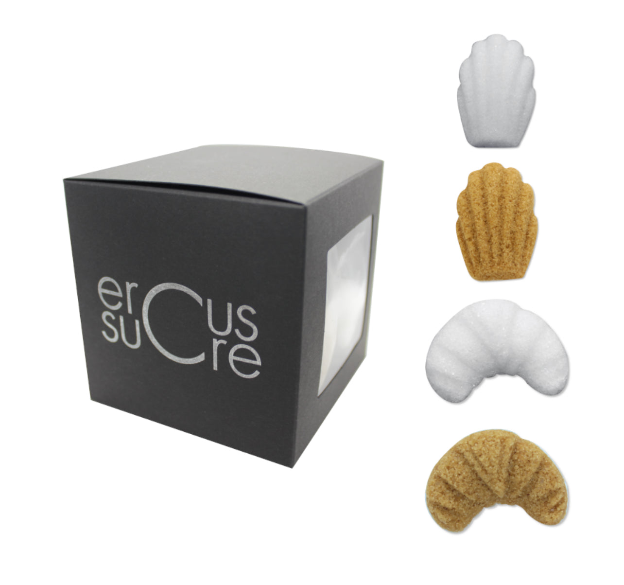 Croissant & Madeleine Shaped Sugar Cubes Wrapped