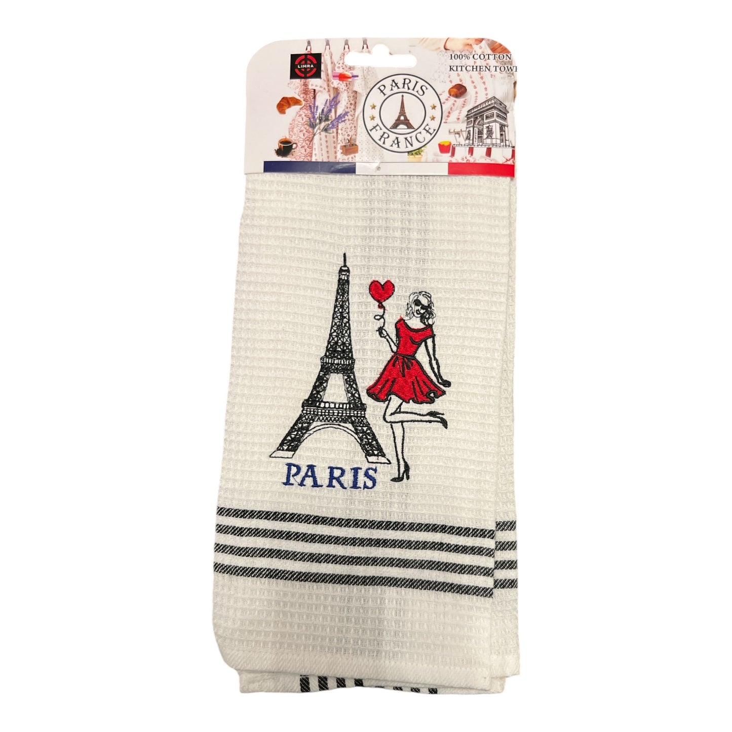 French Paris Eiffel Tower with a Lady Kitchen Towel