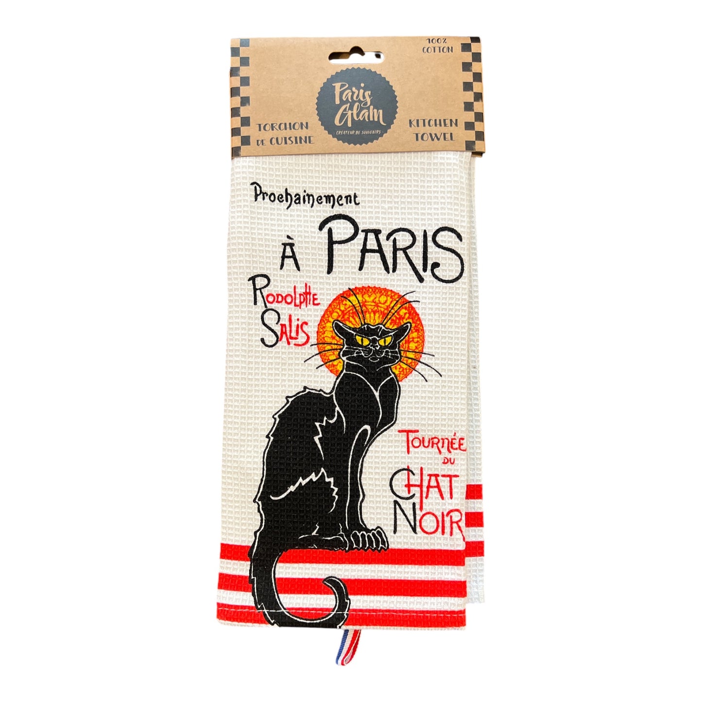 French Paris Chat Noir Kitchen Towel