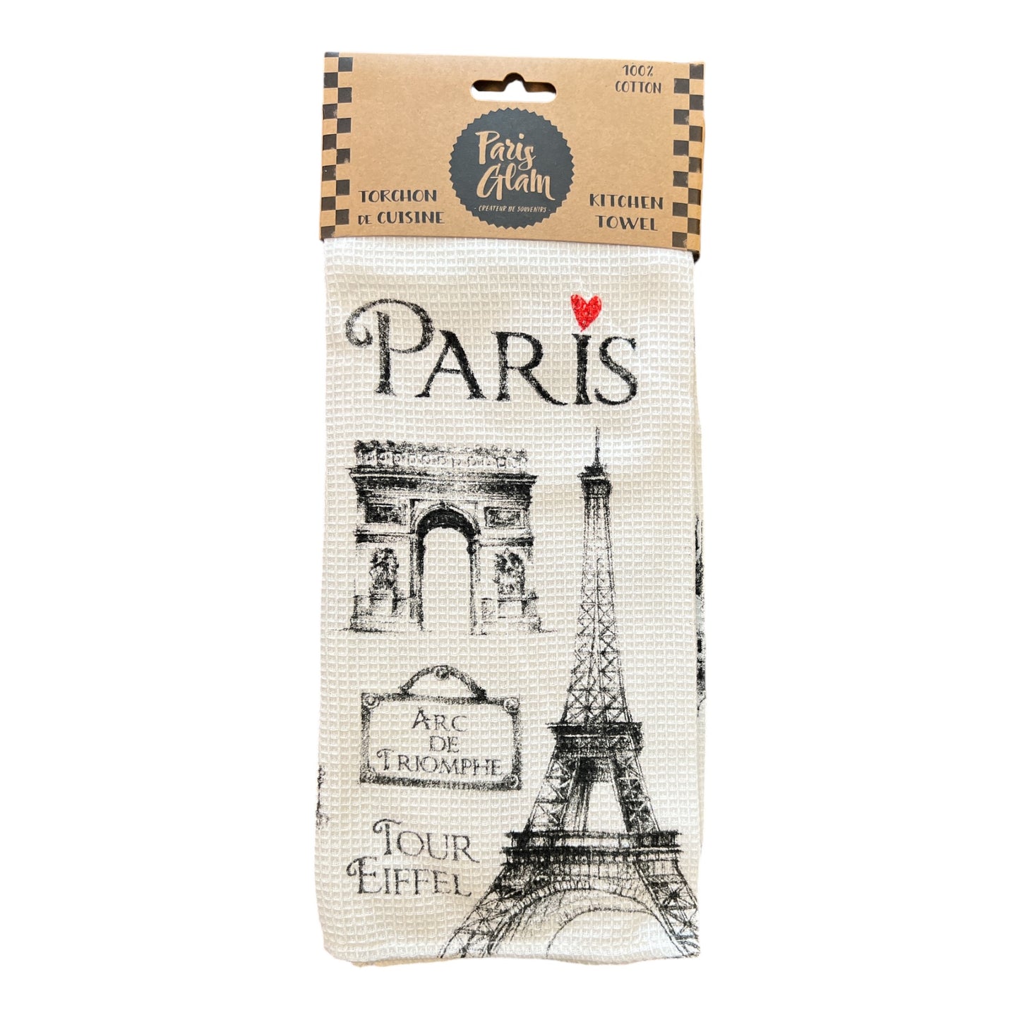 French Paris Eiffel Tower Arc Triomphe Kitchen Towel