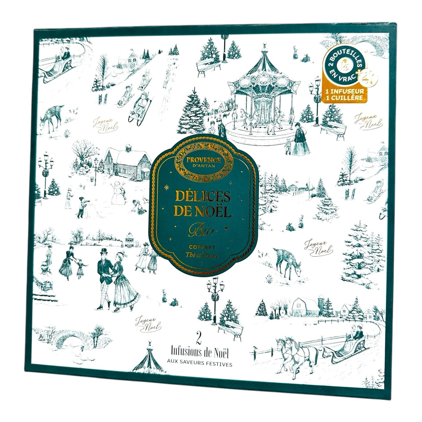 Provence d’Antan Gift box with 2 jars 50g herbal tea & 40g organic tea + 2 accessories