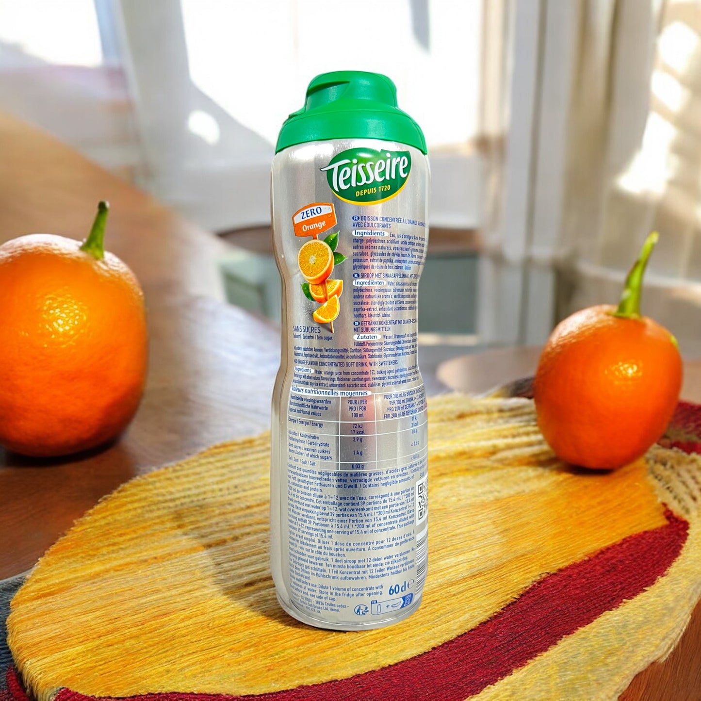 Teisseire Orange Syrup 0% Sugar Free, 20.3 oz