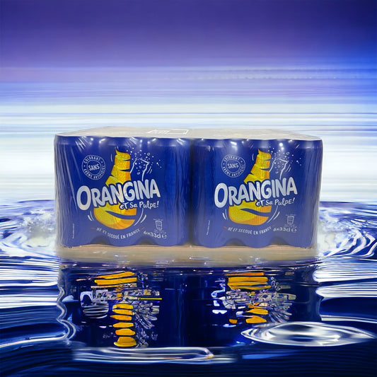 24 pack Orangina Original French Soda Cans 11.16oz (33cl)