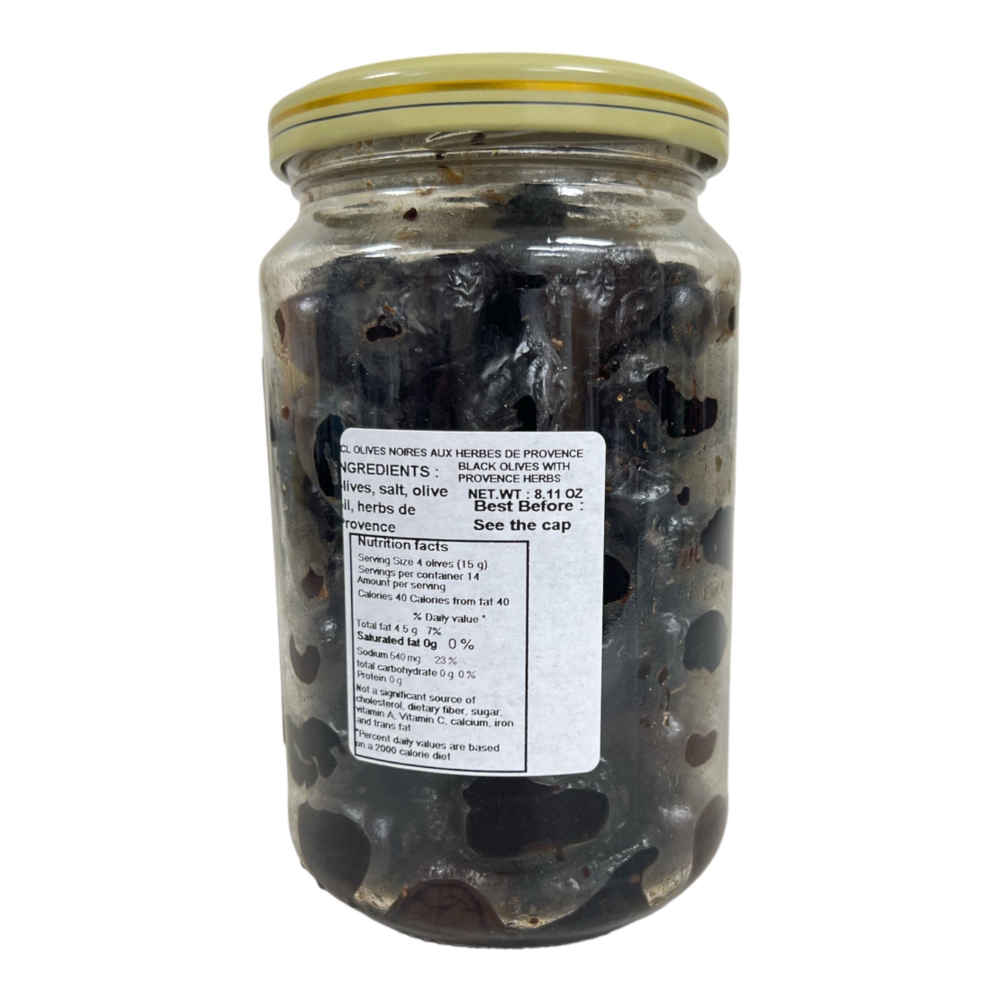 Barral black Olives with Provence Herbs 8.11oz (230g)