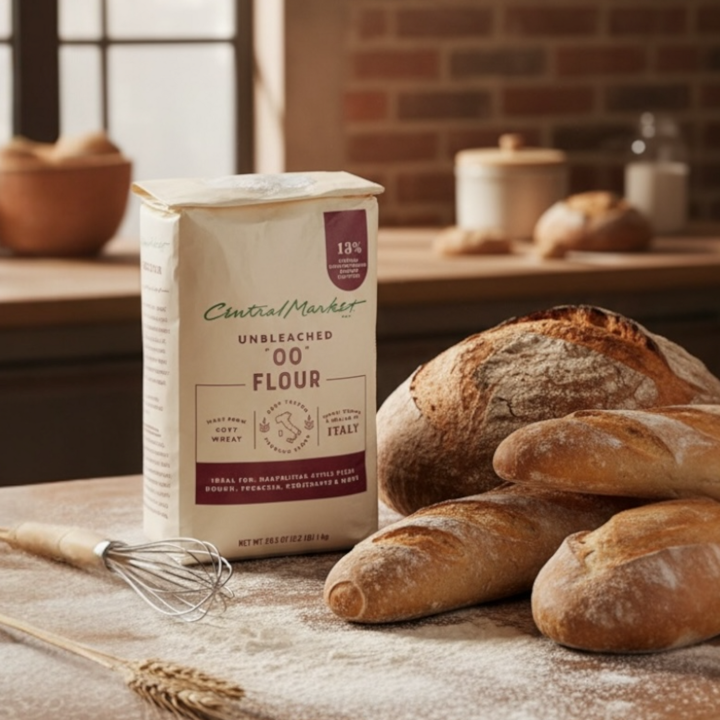 Central Market Unbleached "00" Flour, 2.2 Lbs