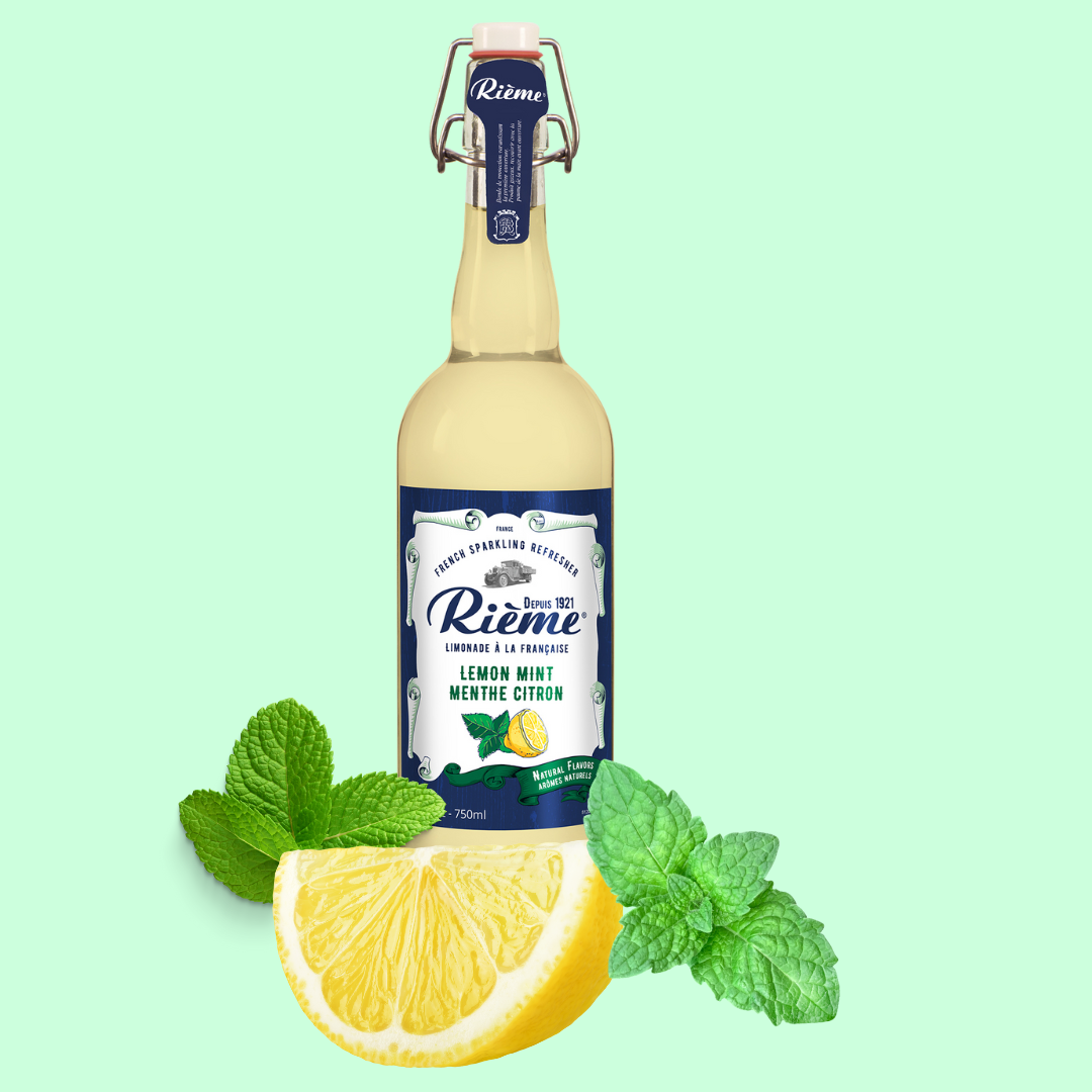 Rieme French Sparkling Lemon Mint Lemonade, 25.4 fl oz (750 ml)