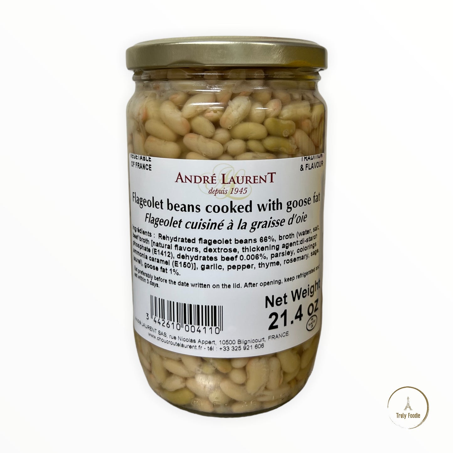 André Laurent Flageolet Beans Cooked in Goose Fat, 21.4 oz