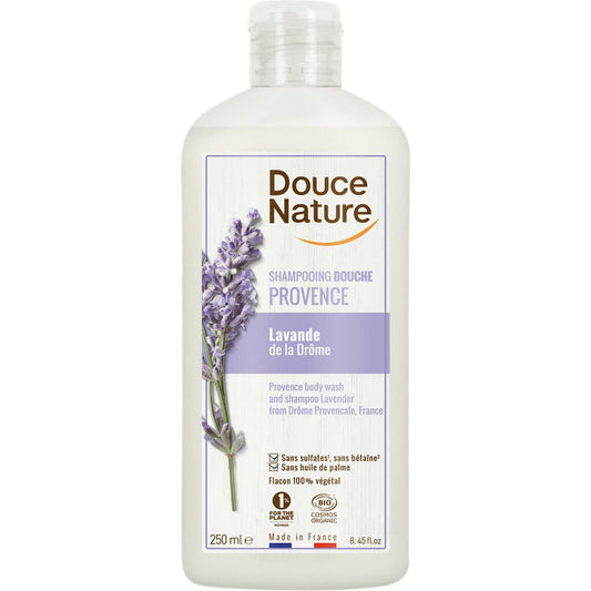 Douce Nature Organic Lavender Shower Gel & Shampoo 250ml (8.5 oz)