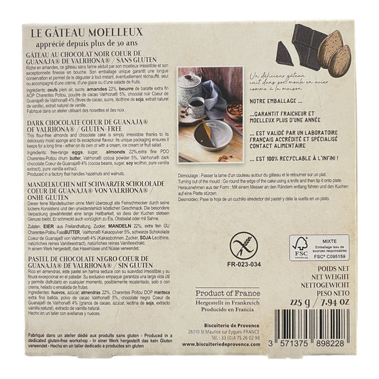Biscuiterie de Provence Almond Cake with Valrhona Chocolate, Gluten Free, 7.9 oz.