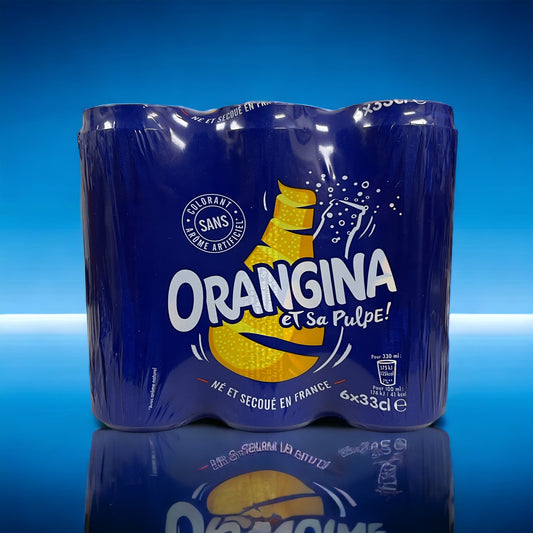 6 pack Orangina Citrus Soda Original Aluminum Cans 11.16oz (33cl)