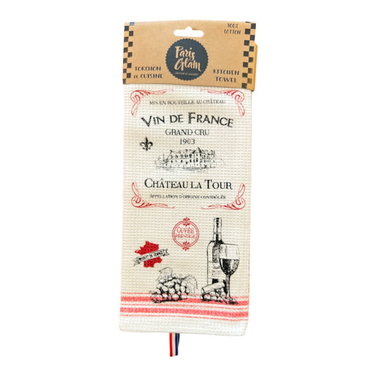 French Wine Kitchen Towel