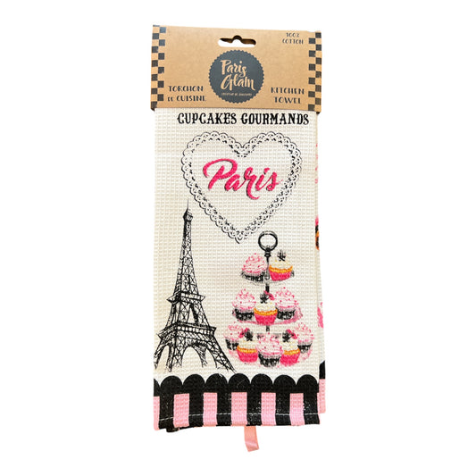 French Paris Cupcakes Kitchen Towel