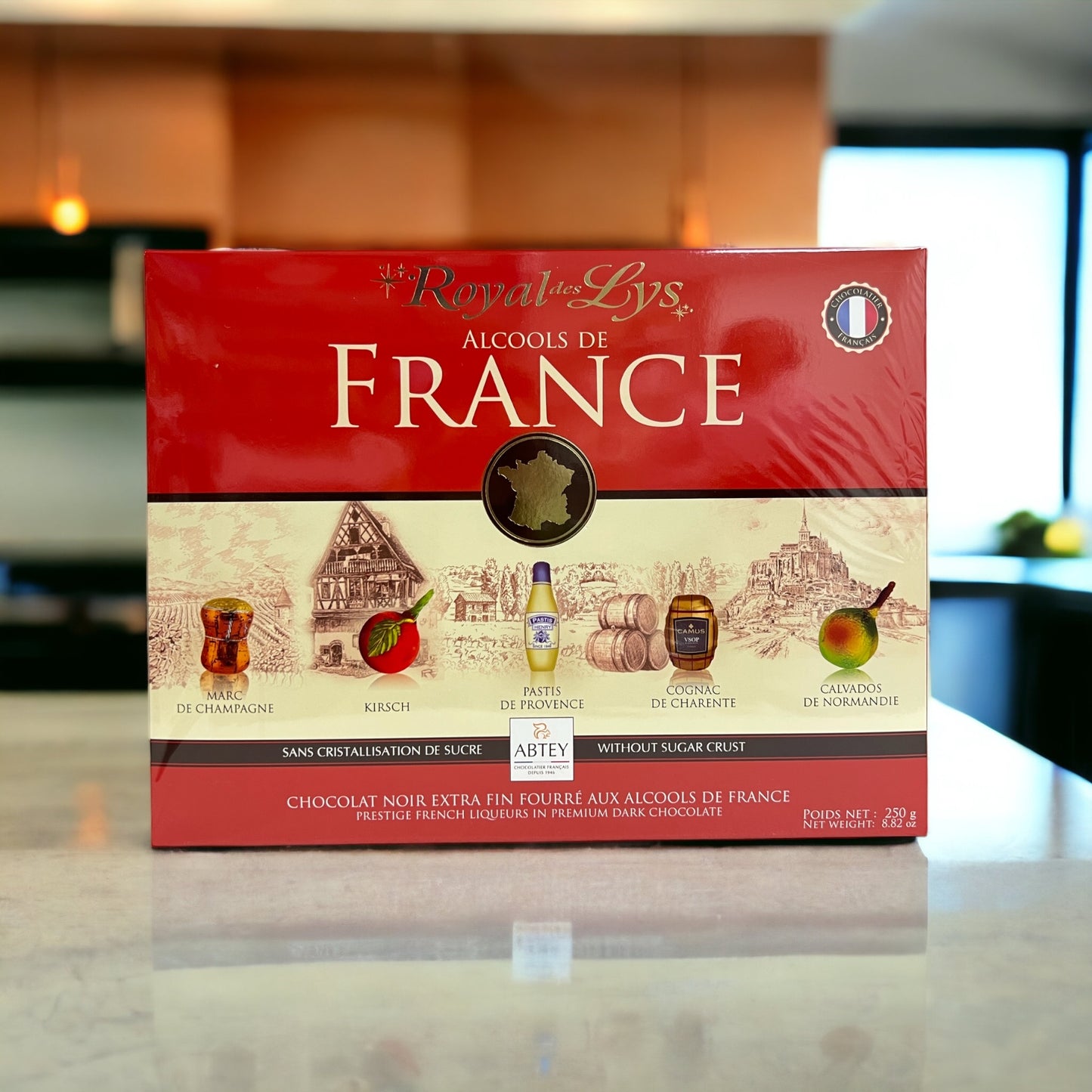 Abtey Dark Chocolate Filled with Assorted French Liqueurs 8.8 oz (250g)