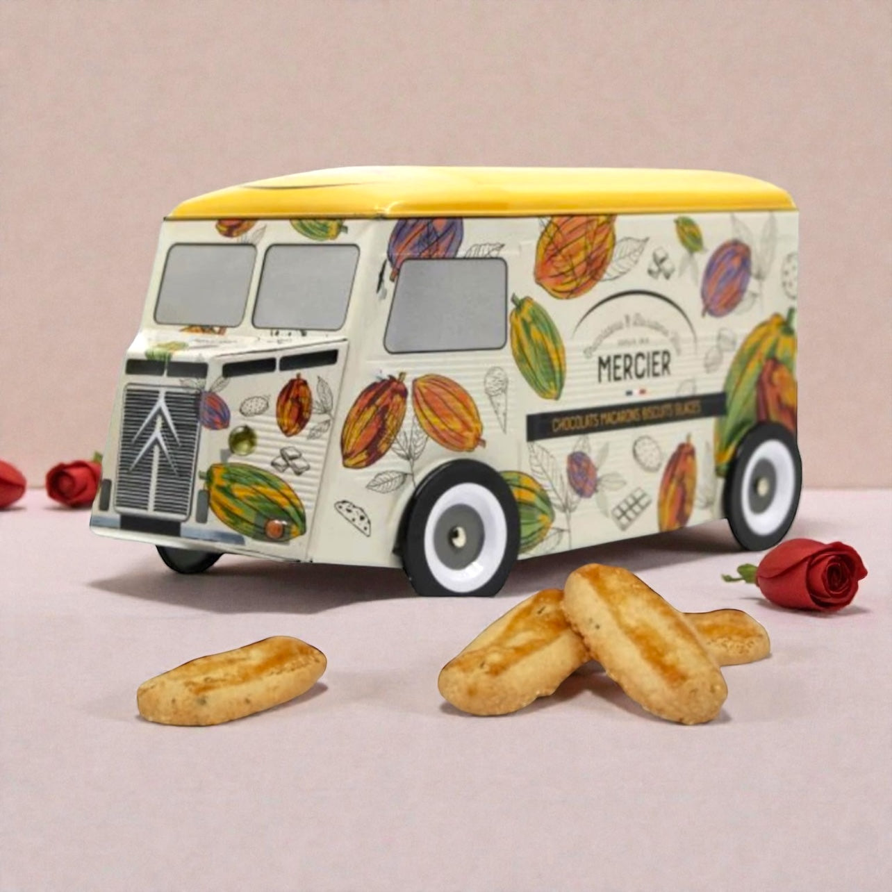 Mercier Hazelnut Cookies in Retro Van Tin 5.3 oz (150g)