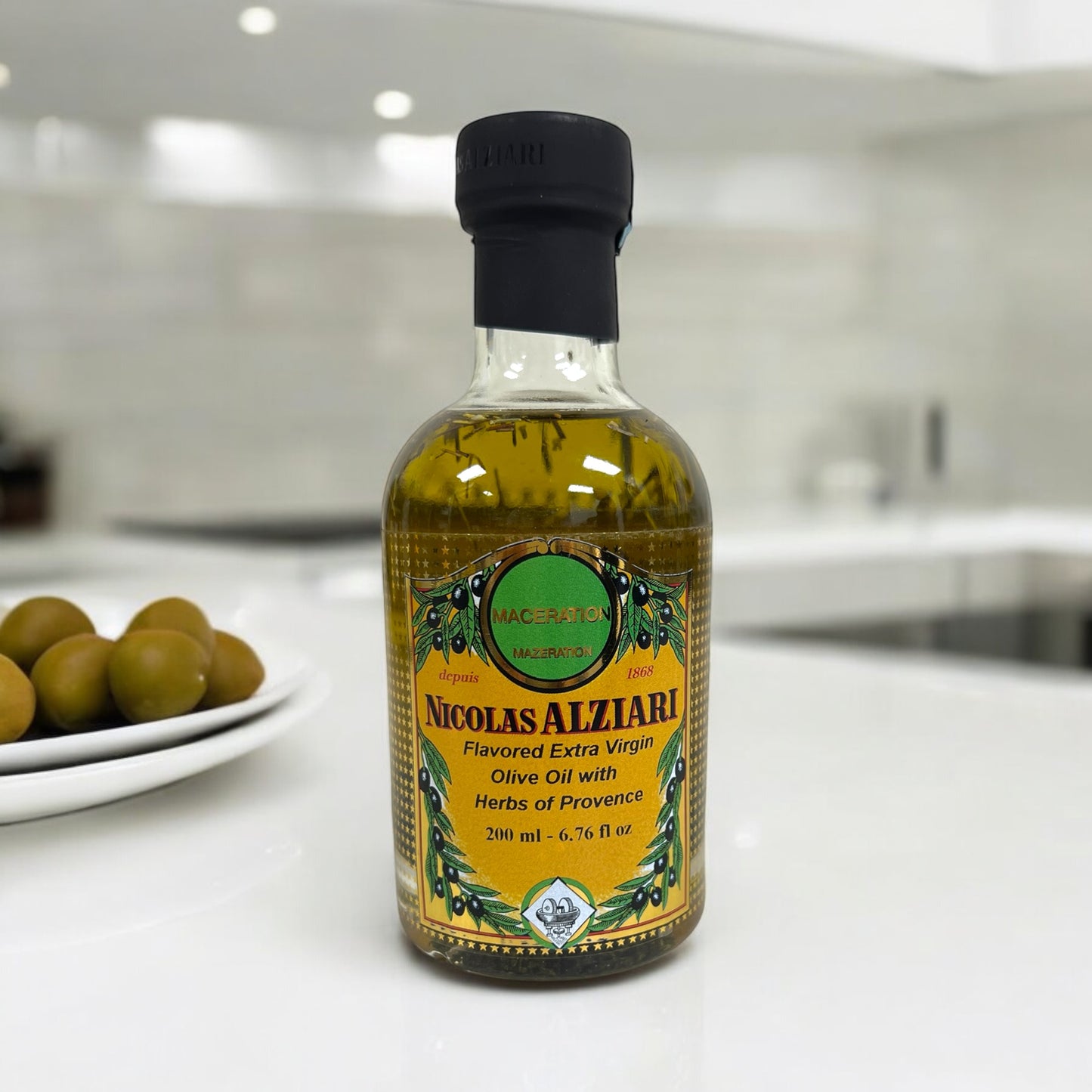 Nicolas Alziari Extra Virgin Olive Oil with Provence Herbs 6.7 fl.oz (200ml)