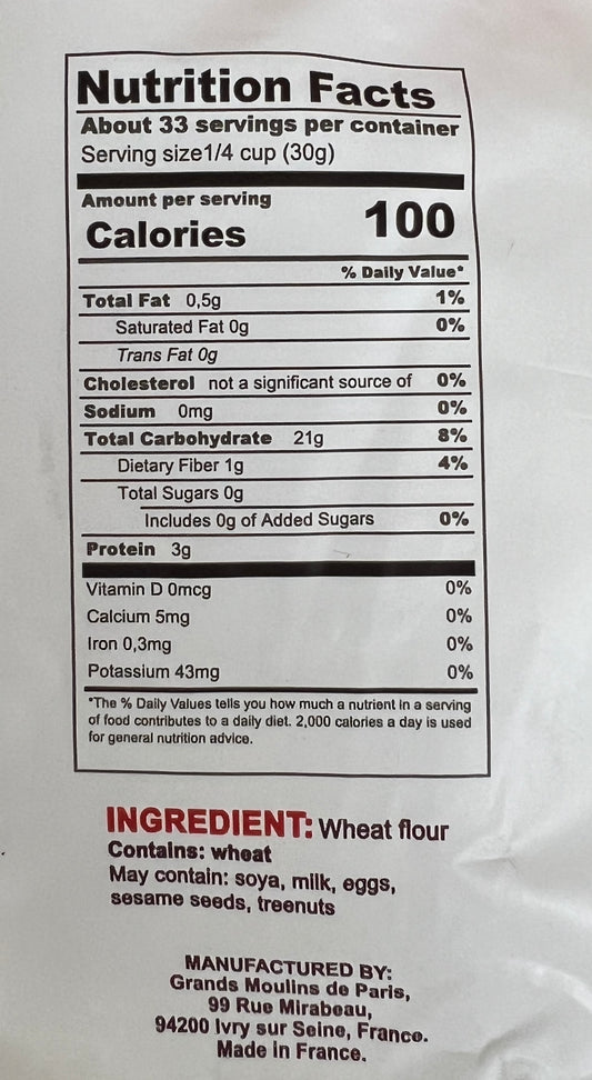 All purpose Francine Wheat Flour T65, 2.2 lb