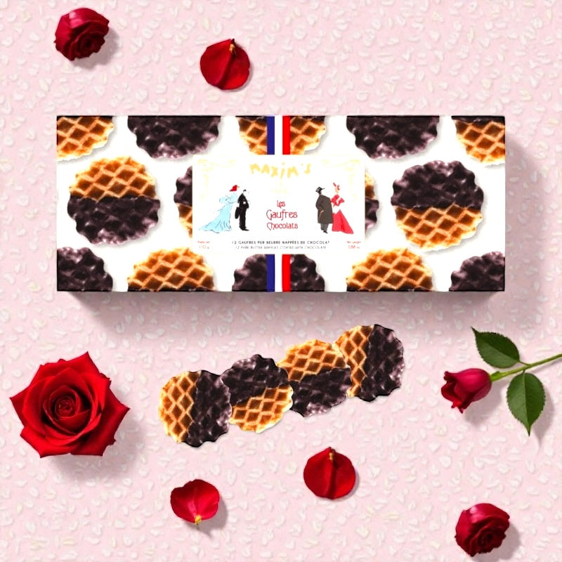 Maxim's de Paris Waffle Cookies w/Chocolate 3.9 oz (109g)