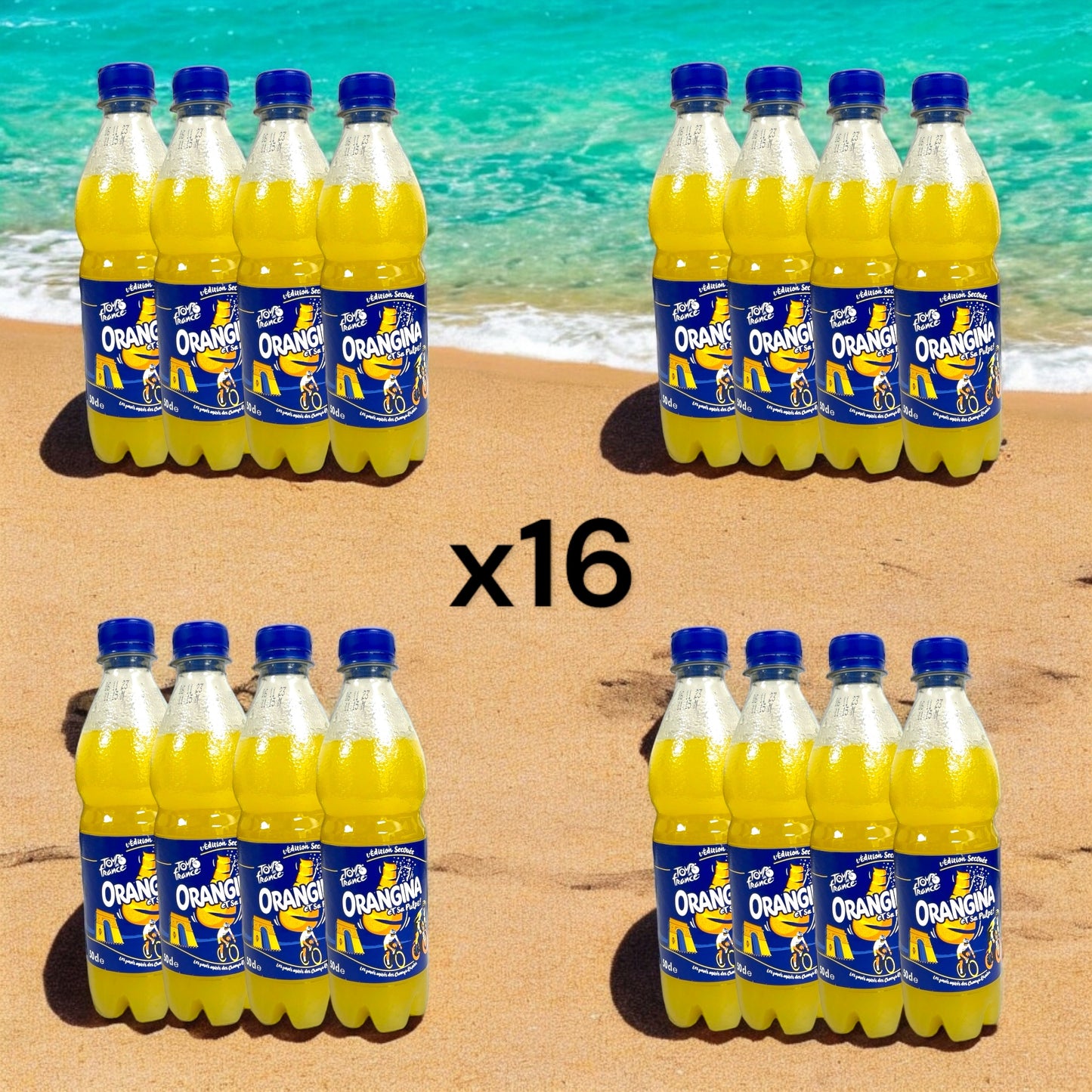 Orangina Citrus Soda Original Plastic Bottle 0.5L 4-pack, 12-pack, 16-pack