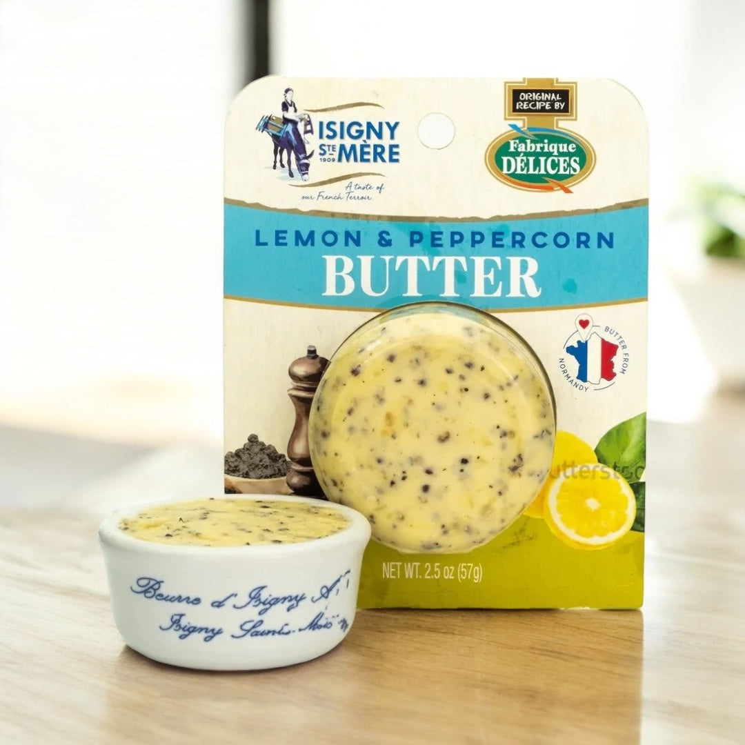 Isigny Lemon & Peppercorn Butter by Fabrique Delices, 2oz