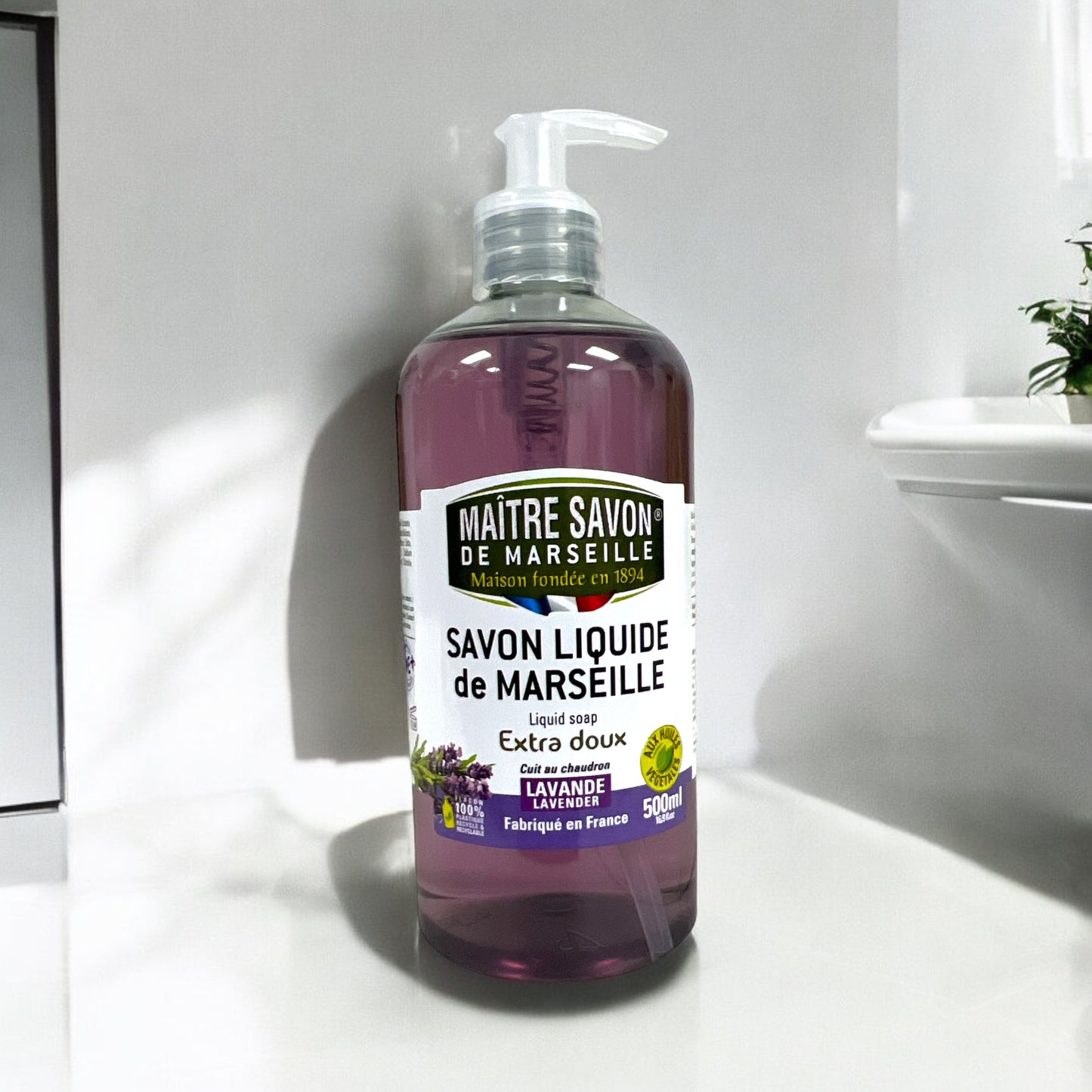 Maître Savon Lavender Liquid Hand Soap, 16.9 fl oz (50 cl)