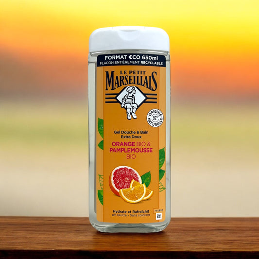 Le Petit Marseillais Organic Orange & Organic Grapefruit Shower & Bath Gel 22oz (650ml)