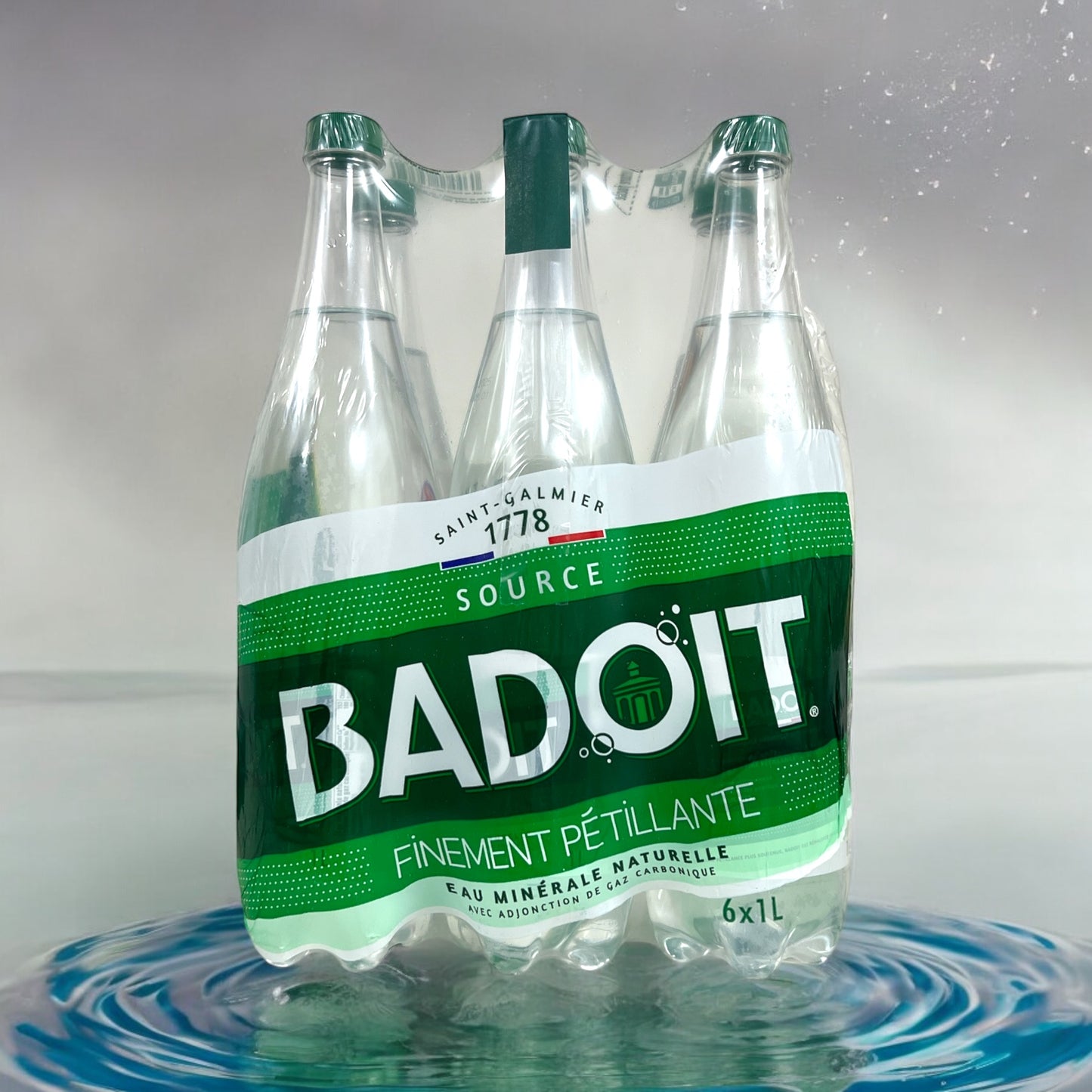 Badoit Sparkling Mineral Water Plastic Bottle 6-pack 1L