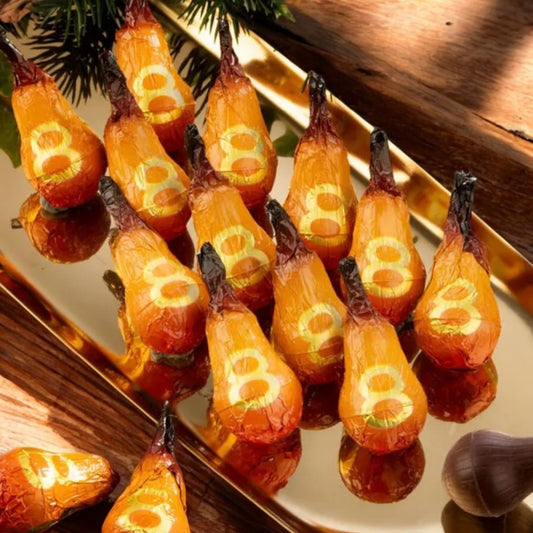 Abtey Poire Williams Filled with Golden Eight Massenez Liqueur Dark Chocolate Pears, 5.29 oz Box