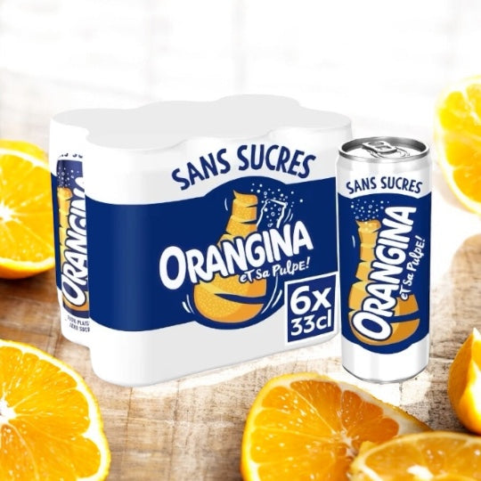 6-pack Orangina Sugar Free Cans 11.16oz (33cl)