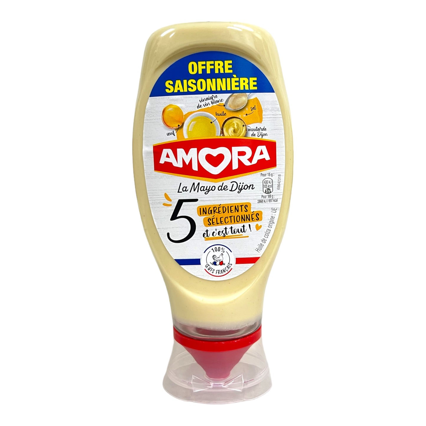 Amora Mayonnaise with Dijon Squeezable, 14 oz. (400g)