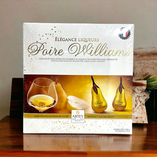Abtey Poire Williams Brandy Filled Dark Chocolate Pears, 7.8 oz Box