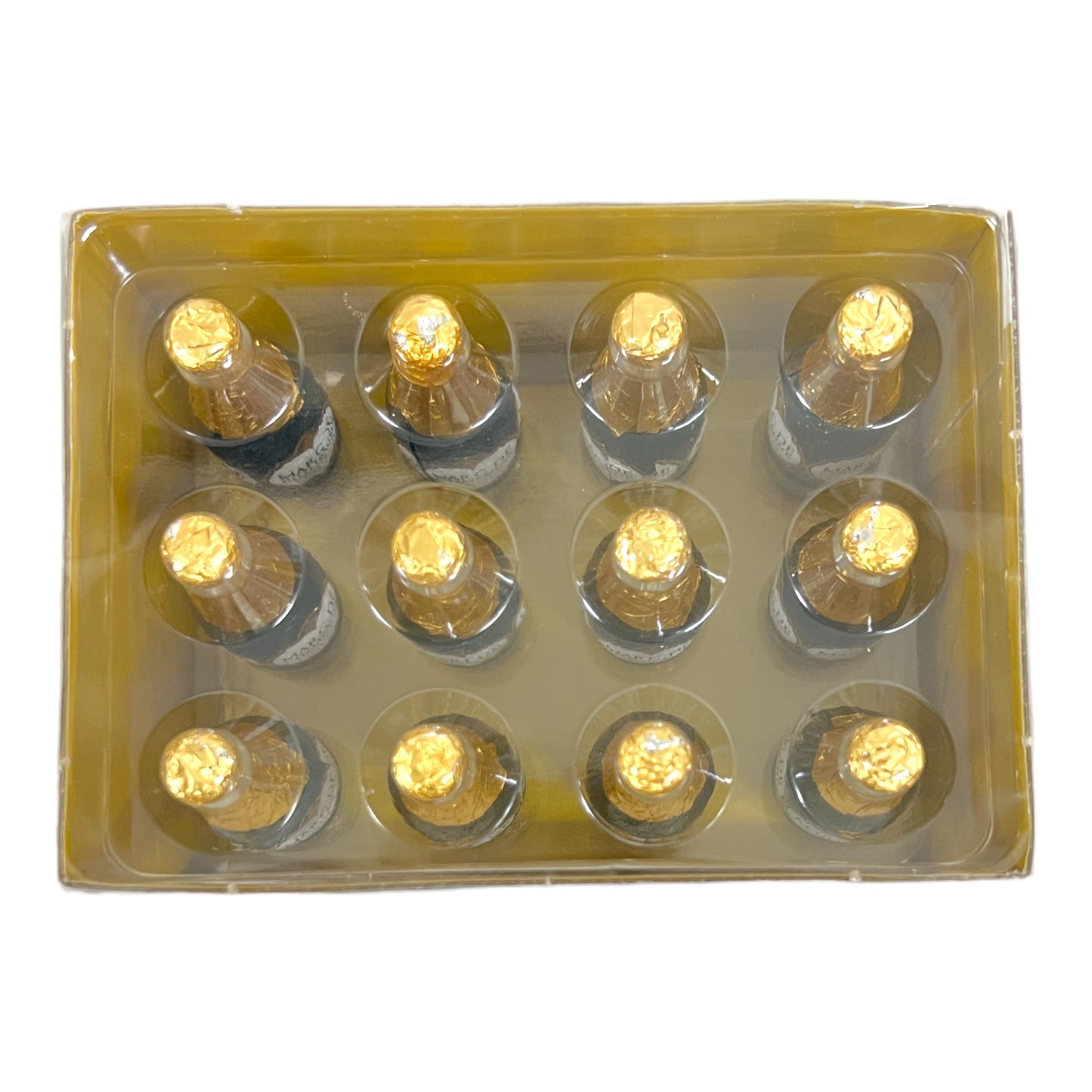 Abtey Dark Chocolate Mini Bottles Filled with Marc de Champagne 5.5 oz (155g)