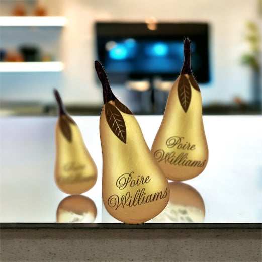 Abtey Pear-Shaped Dark Chocolates with Poire Williams, single Chocolates