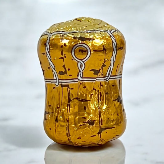 Abtey Cork Shaped Dark Chocolates Filled with Marc de Champagne, single Chocolates