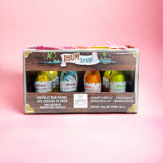 Abtey Dark Chocolate Mini Bottles Filled with Assorted Rums 5.5 oz (155g)