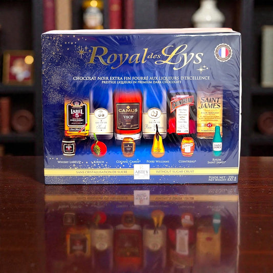 Abtey Royal Des Lys Dark Chocolate Filled with Assorted Liqueurs gift box 8.8 oz (250g)