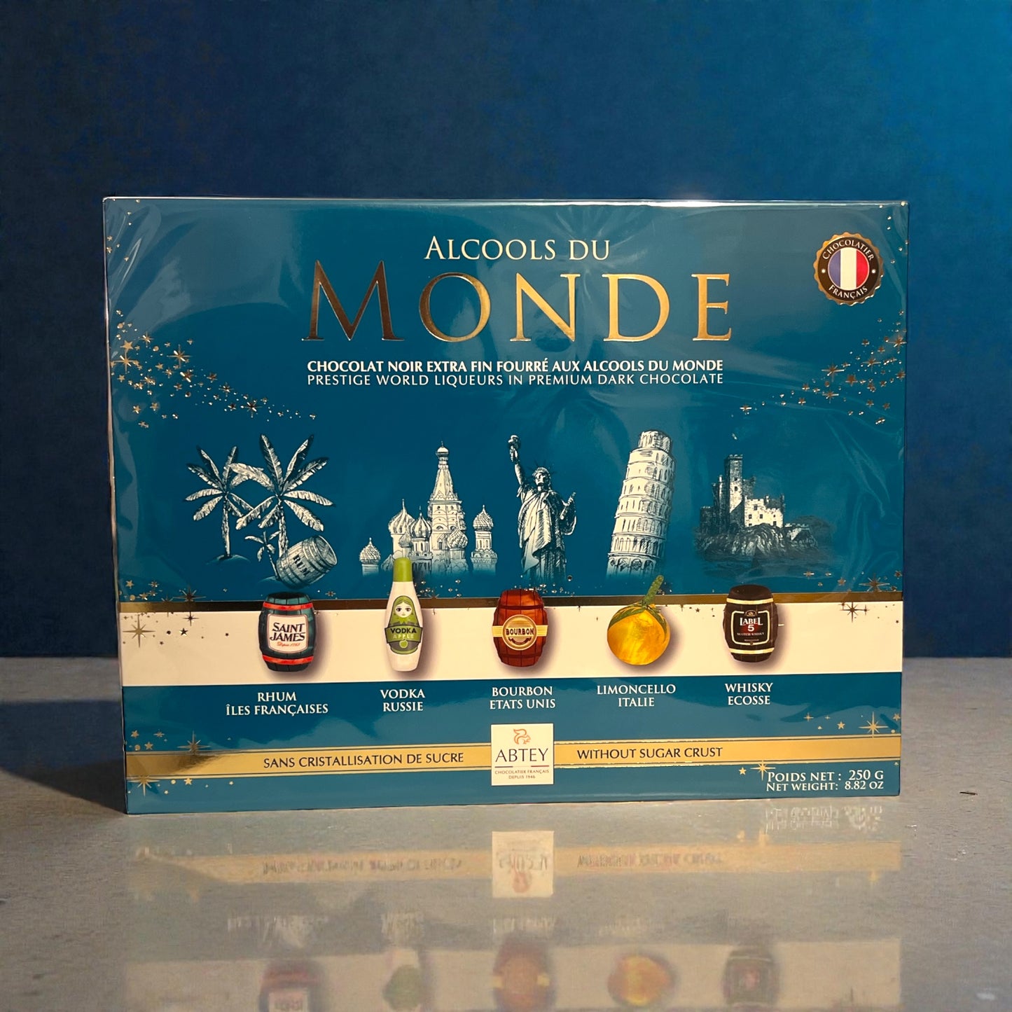 Abtey Dark Chocolate Filled with Assorted World Liqueurs gift box 8.8oz