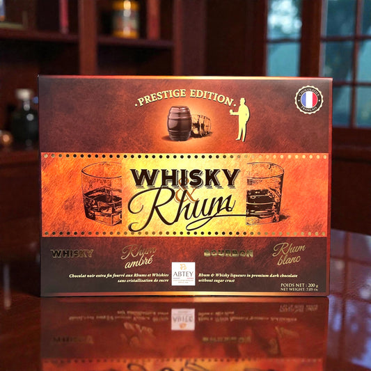 Abtey Dark Chocolate Filled with Rhum & Whisky Liqueurs gift box 7.05oz