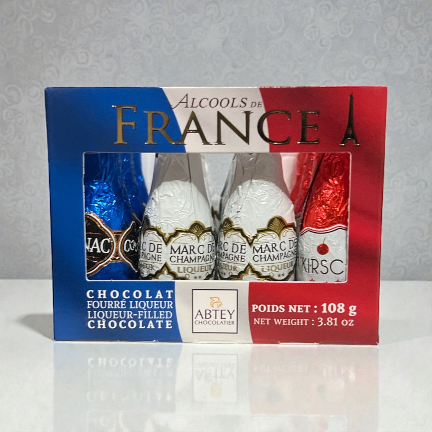 Abtey French Liqueurs in Dark Chocolate Mini Bottles 3.81oz