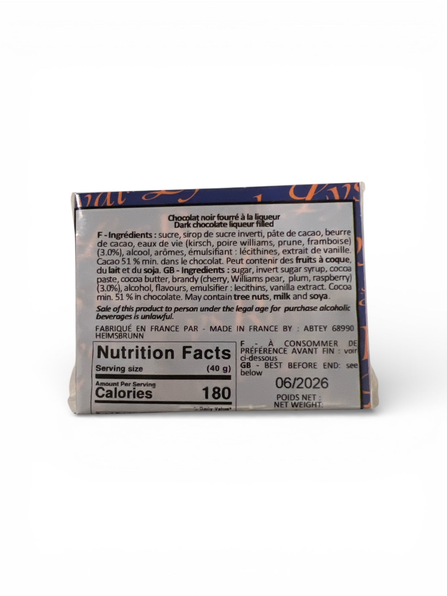 Abtey Royal des Lys Liqueurs in Dark Chocolate Mini Bottles 3.81oz