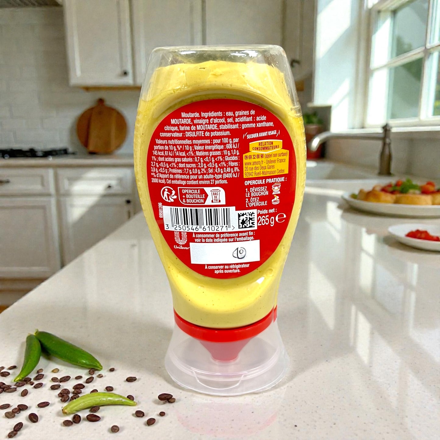 Amora Dijon Mustard, Squeezable, 9.4 oz