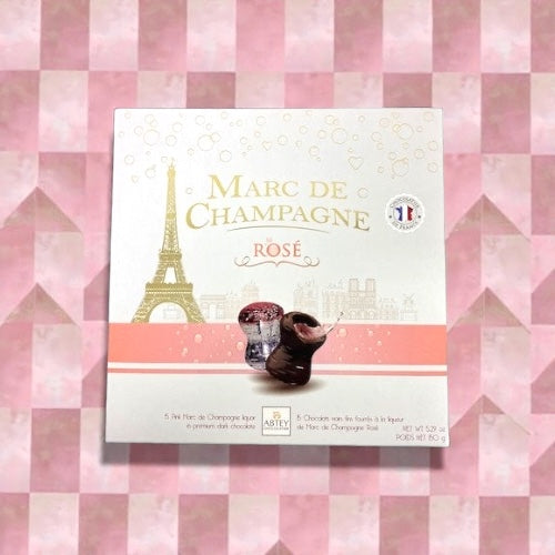 Abtey Cork-Shaped Dark Chocolates with Marc de Champagne Rosé, 15 pieces