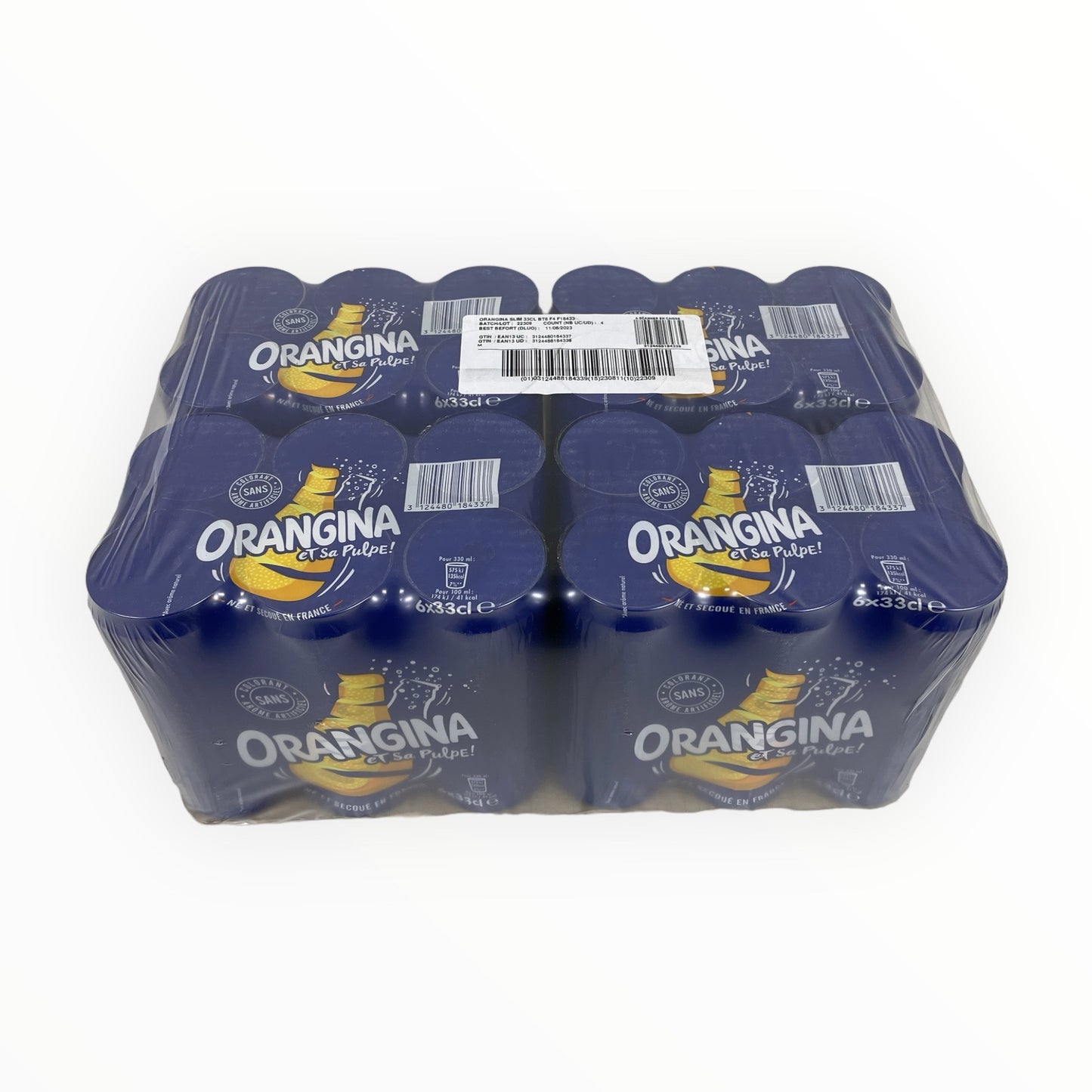 24 pack Orangina Original French Soda Cans 11.16oz (33cl)