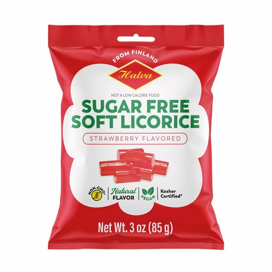 Halva European Style Sugar Free Strawberry Licorice 7 oz.