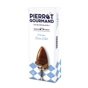 Pierrot Gourmand Milk Chocolate Lollipops 10 ct box