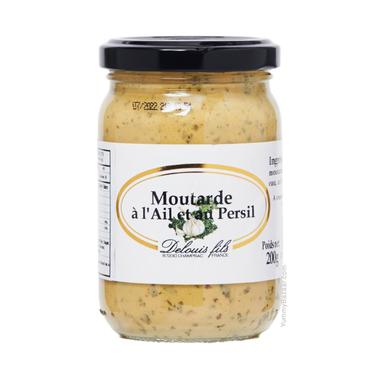 Delouis Mustard with Garlic and Parsley, 7 oz