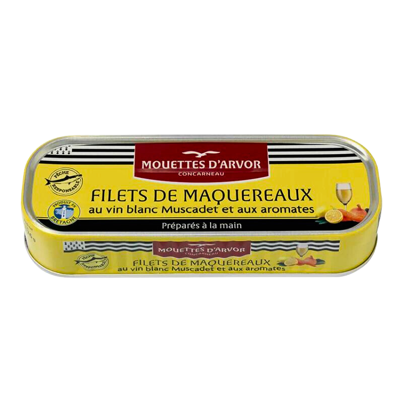 Mouettes d'Arvor Mackerel Filets in Muscadet Wine 6.2 oz (176g)