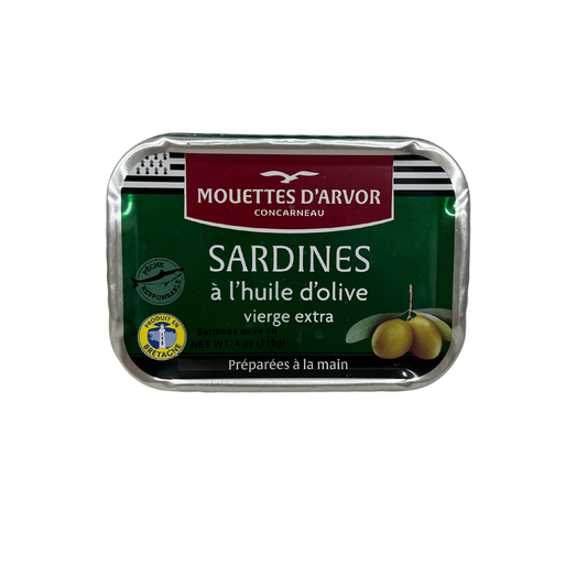 Mouettes d'Arvor Whole Sardines with Extra Virgin Olive Oil 4 oz (115 g)