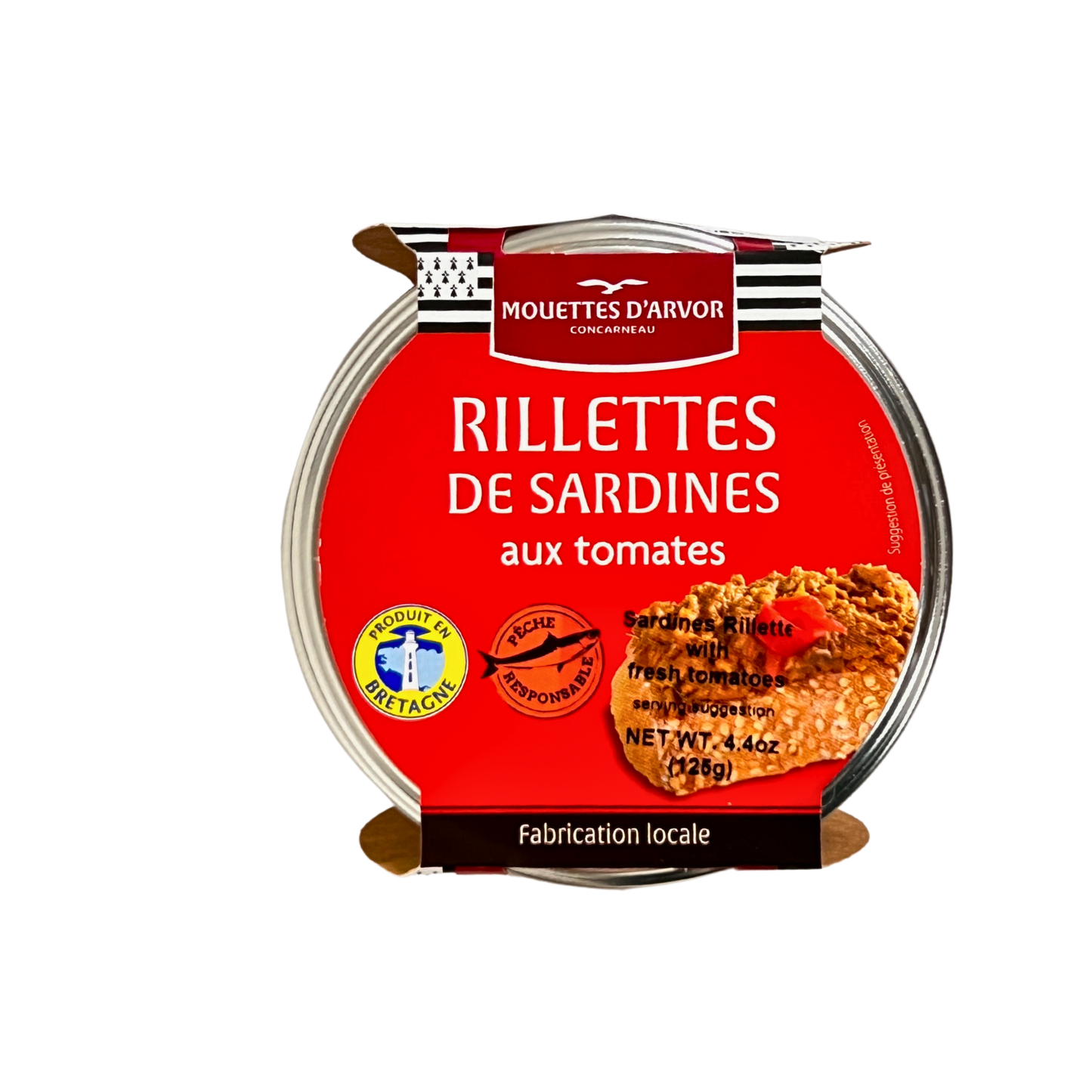 Mouettes d'Arvor Sardine Rillettes with Fresh Tomato  4.4 oz (125g)