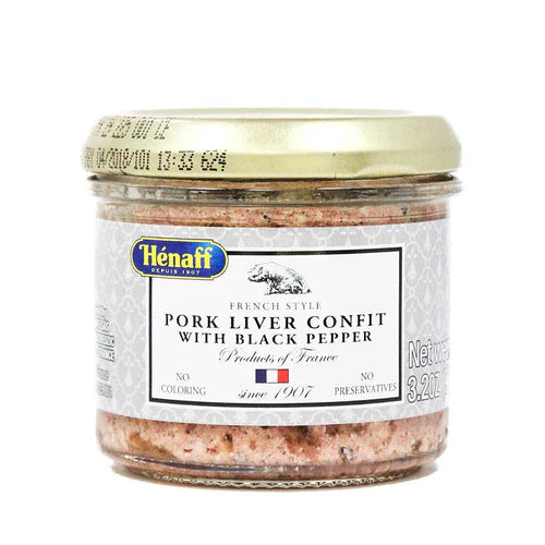 Hénaff Pork Liver Confit with Black Pepper, 3.2 oz (90g)